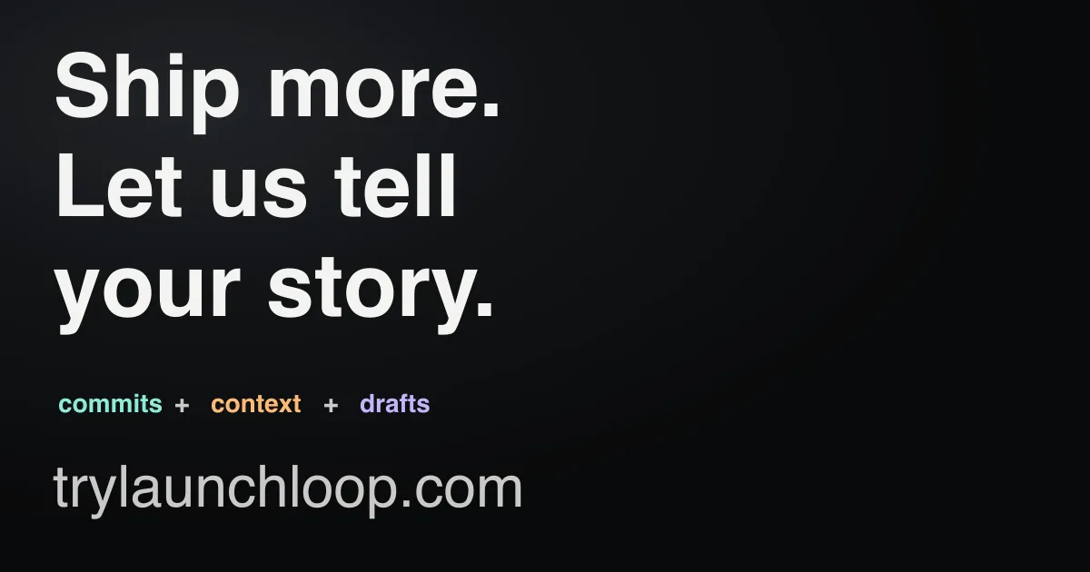 TryLaunchLoop social card with the product logo and developer marketing message